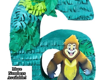 20” Tall Number Six Big Foot Themed Pinata  6th Birthday Party Supplies