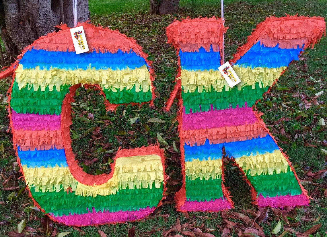 Pinata Text 20'' Tall Letter Piñatas Fiesta Themed - Etsy