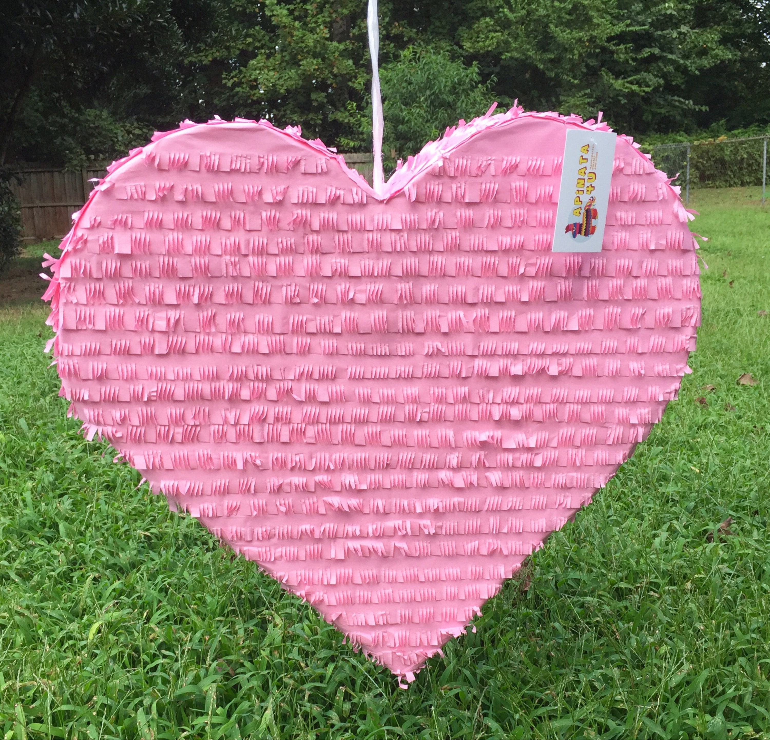 Piñata de corazón rosa para decoración de fiesta de cumpleaños de niñas,  diseño degradado rosa y dorado, pequeña, 16 x 13 x 3 pulgadas