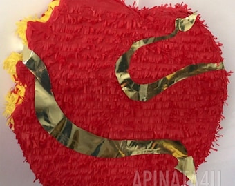 Fast Shipping Red Apple Pinata Gold Detail Princess Theme Poisoned Apple Pinata