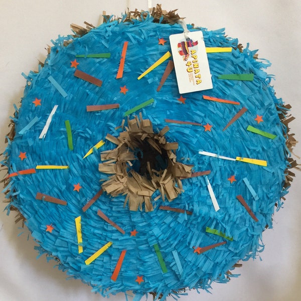 Sale! Ready To Ship! Doughnut Pinata 16" Great For Donut Grow Up Theme Two Sweet Teens Kids Bright Blue Color