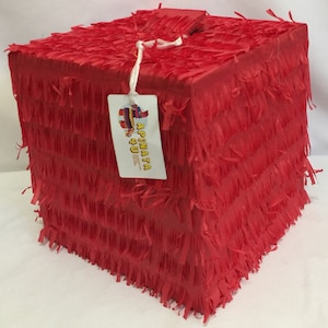 Ready to Ship Red Cube Pinata Great to design your own Pinata! Available as Pull Strings or Whack Pinata