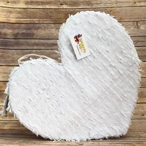 White Heart Pinata Bridal Shower Pinata Card Holder Wedding Pinata Valentine's Day Birthday Party Decoration, Birthday Gift, Ready to Ship