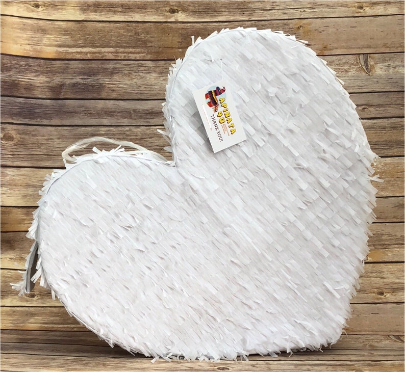 White Heart Pinata Bridal Shower Pinata Card Holder Etsy