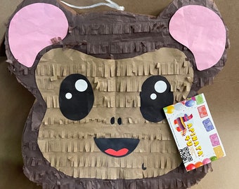 New! Monkey Pinata Brown Color Great For Go Bananas Themed Birthday Party 1st 2nd 3rd Kids Zoo Animals Wild Party Wild One