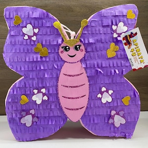 Handmade Pink & Purple Butterfly Pinata, Girl Birthday Party Decoration, Insect Themed Party, Outdoor Celebration, Butterfly Theme Birthday