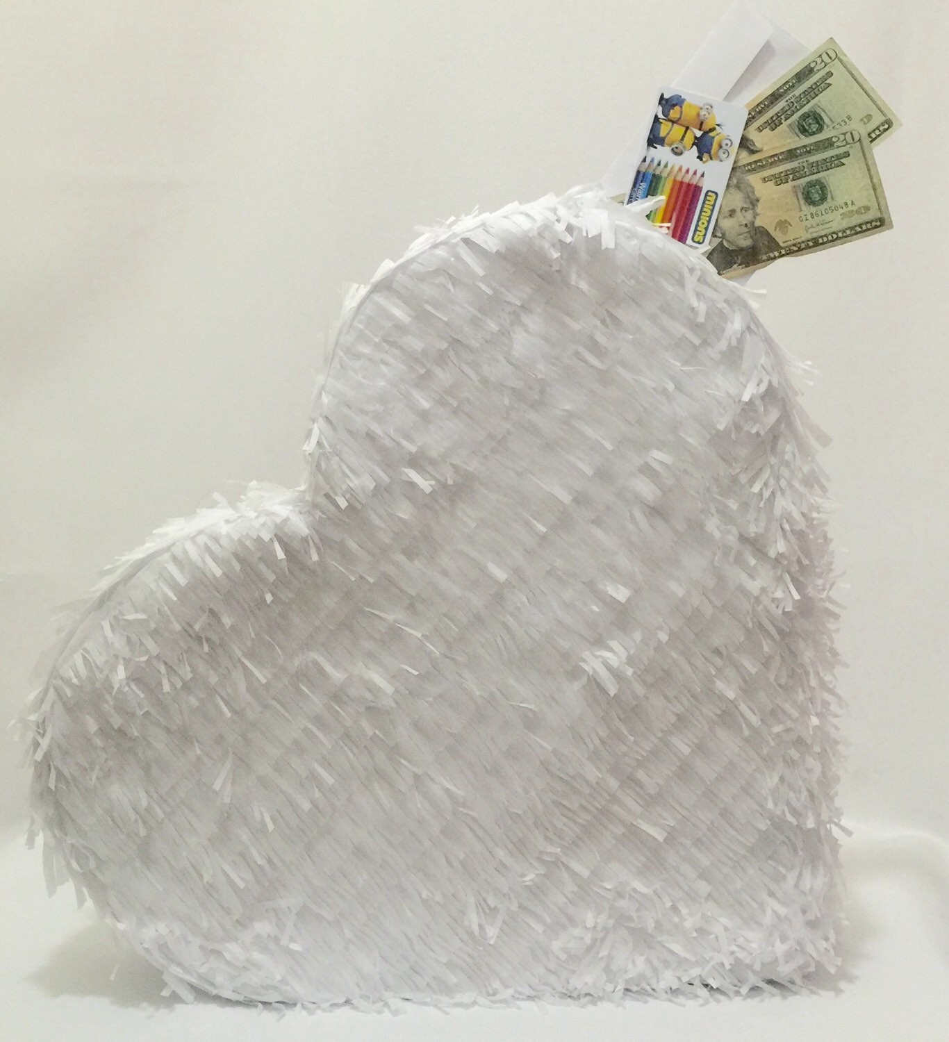White Heart Pinata Bridal Shower Pinata Card Holder Etsy