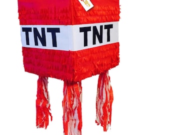 Sale! Ready To Ship! Handcrafted Custom Made TNT Pinata Red Color Fully Assembled Video Game Theme Party Pixel Party