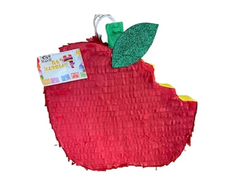 Red Apple Pinata with Glitter Leaf, Ideal for Back to School Parties, Teacher Appreciation and Fall Harvest Celebration Decor, gift for kids