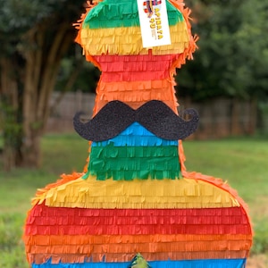 Sale! Ready To Ship! Adult Penis Pinata Fiesta Themed Mustache Accent Pecker 20" Tall Gag Gift Girls Night Out Hen Party Bachelorette Party
