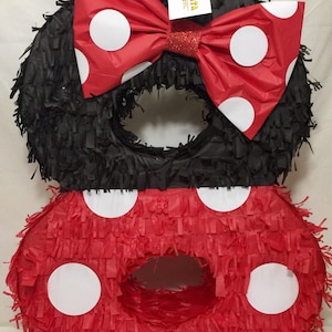 20&quot; Tall Black & Red Number Eight Pinata Mouse Theme Party More Numbers Available