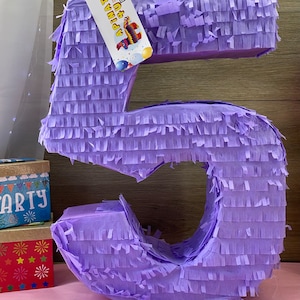 Sale! Ready To Ship! 20” Solid Color Blank Number Five Pinata Fifth Pinata Lavender Color More Colors Great To DIY Your Own Theme