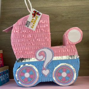 Sale! Ready To Ship! Baby Carriage Pinata For Gender Reveal Baby Shower Boy or Girl He or She?