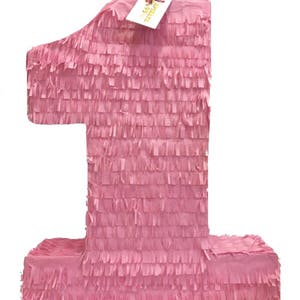 Pink Number 1 Pinata, Perfect 1st Birthday Party Celebrations, Baby Girls First Milestone, Decorative Party Game for Kids, Smash Cake Event