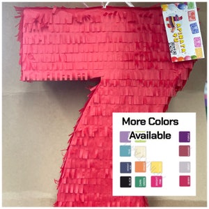 Sale! 20” Solid Color Blank Number Seven Pinata  Pinata Red Color More Colors great for DIY your own theme Seventh 7th 8th 9th