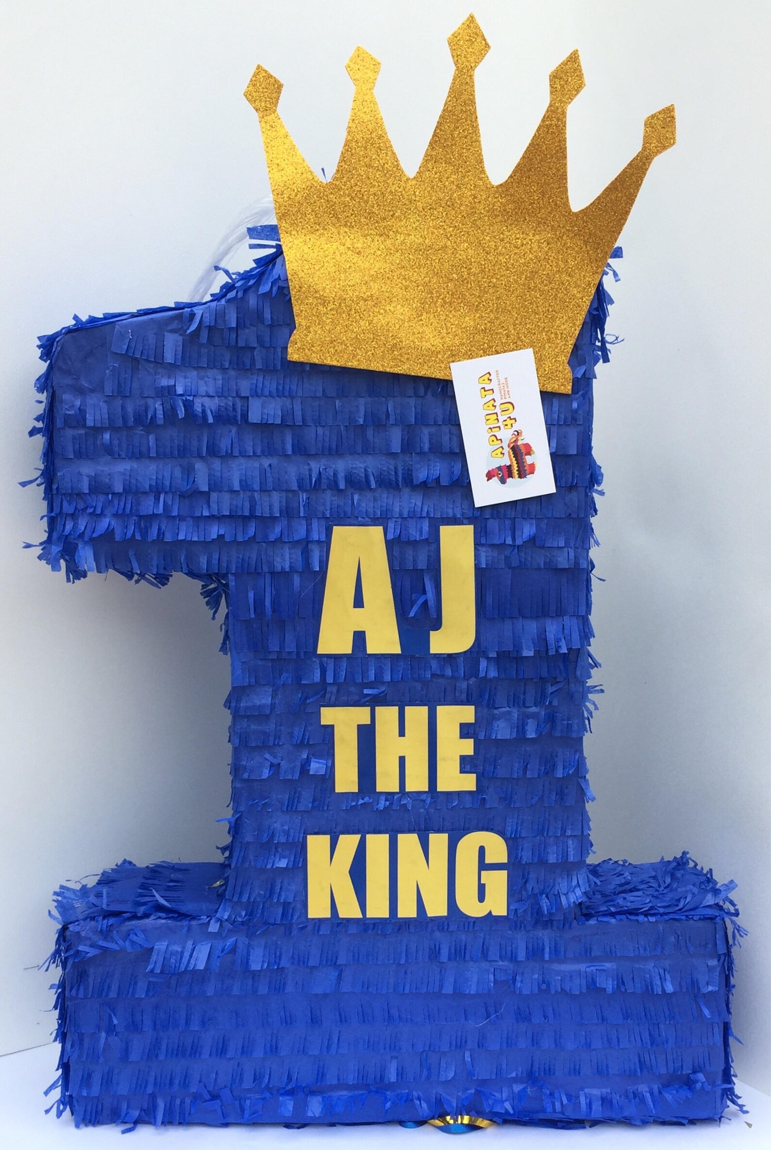 Azul y oro corona número uno Pinata Príncipe rey de Pinata Etsy