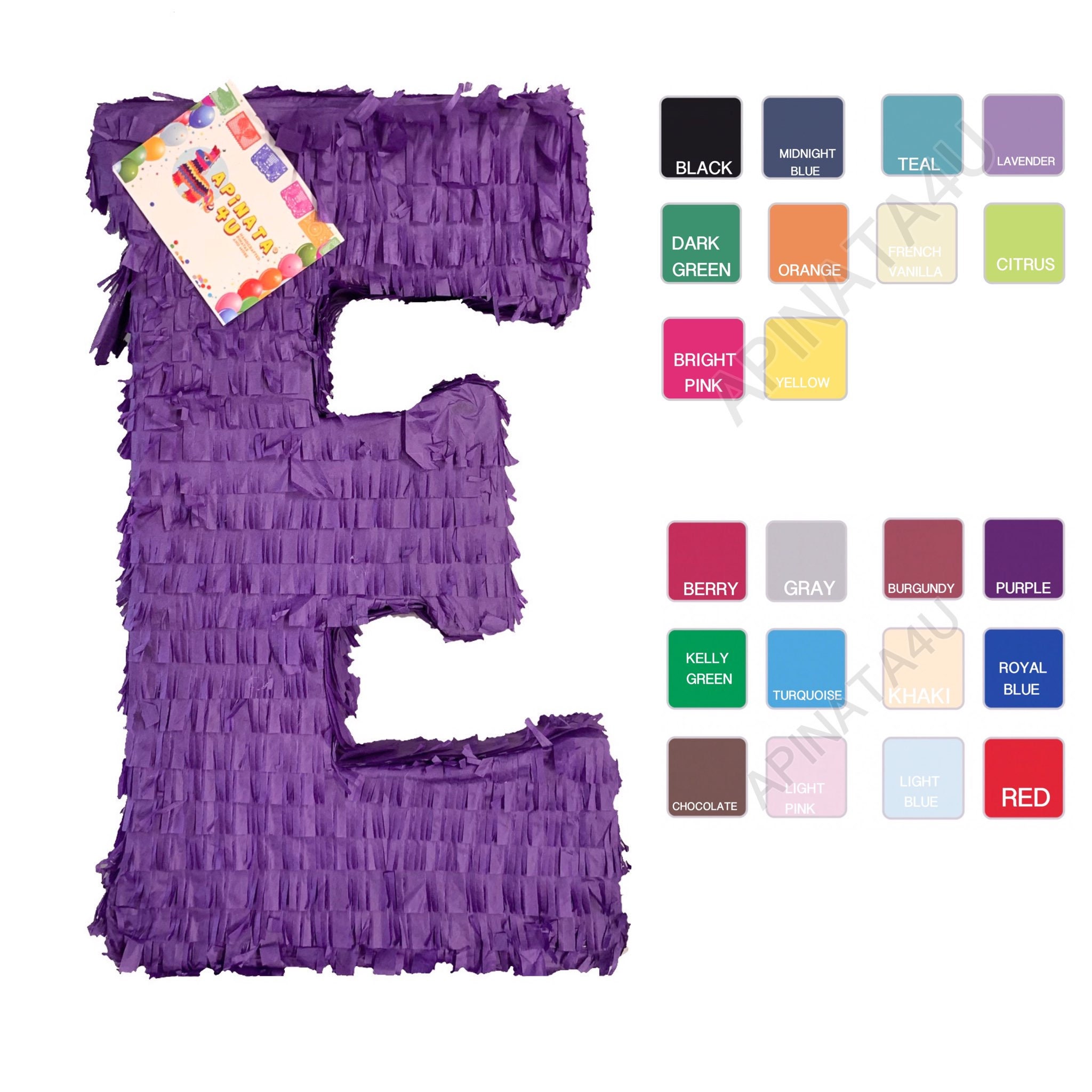Sale! Ready To Ship! Handcrafted Custom Made Letter Pinatas 20" Tall Any Letter Any Color