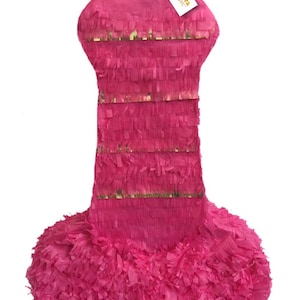 Ready To Ship! Pink & Gold Adult Party Pinata Ice Cream Look Pecker 20" Tall Gag Gift Penis Shape Girls Night Out Hen Party Bachelorette