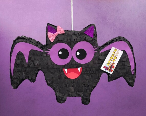 Ready to Ship Halloween Girly Bat Pinata Black Color &amp; Purple Etsy