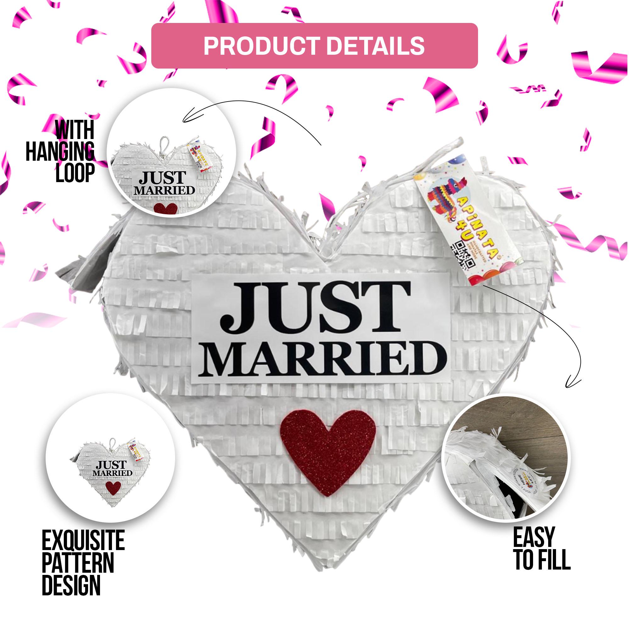 Piñata de corazón para recién casados, decoraciones de boda blancas con  corazón de purpurina roja, despedidas de soltera y recepciones de boda,  decoración de celebración única - Etsy México, image size:2000x2000