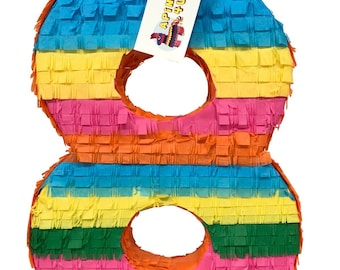 Sale! 20” Tall Number Eight Pinata Fiesta Theme Colors