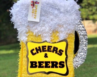 Sale! Beer Mug Pinata Beers & Cheers to 30 Years 30th 40th 50th Beers Birthday Party Supplies Decorations