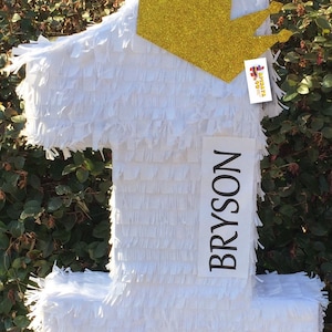 20&quot; Tall Number One Pinata Prince Pinata With Gold Crown For First Birthday 1st Bday Little Prince Wild One