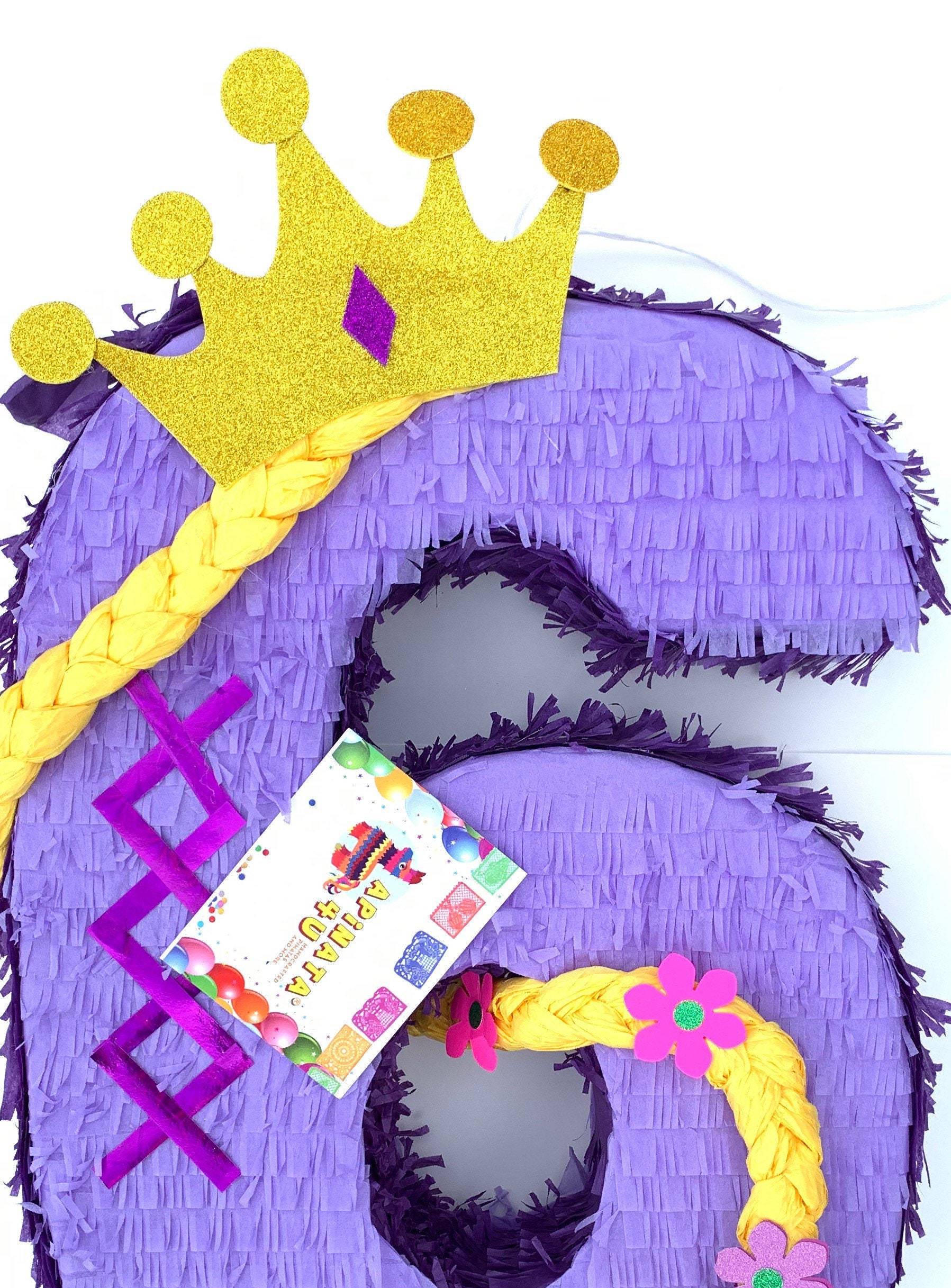 Large Purple Number One Pinata with Crown First Birthday Pinata