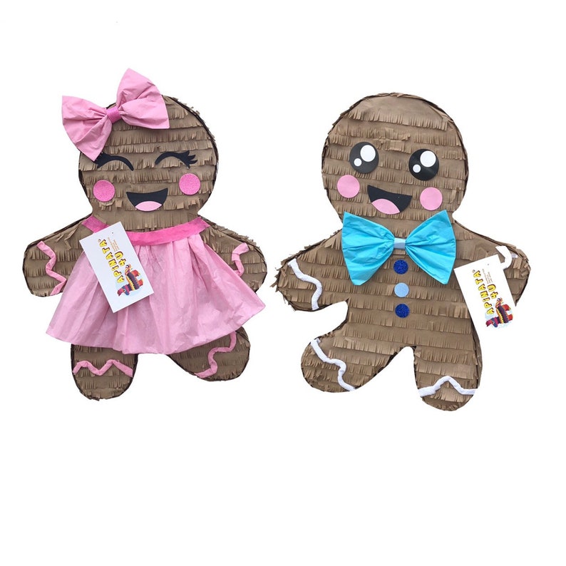 TwoSided Gingerbread Man Gender Reveal Pinata Christmas Theme Etsy