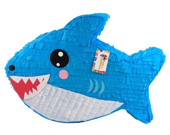 Sale! Blue Shark Pinata For First Birthday Party Supplies Decoration Shark Themed Baby Party