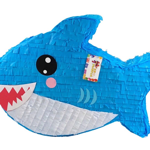 Sale! Blue Shark Pinata For First Birthday Party Supplies Decoration Shark Themed Baby Party