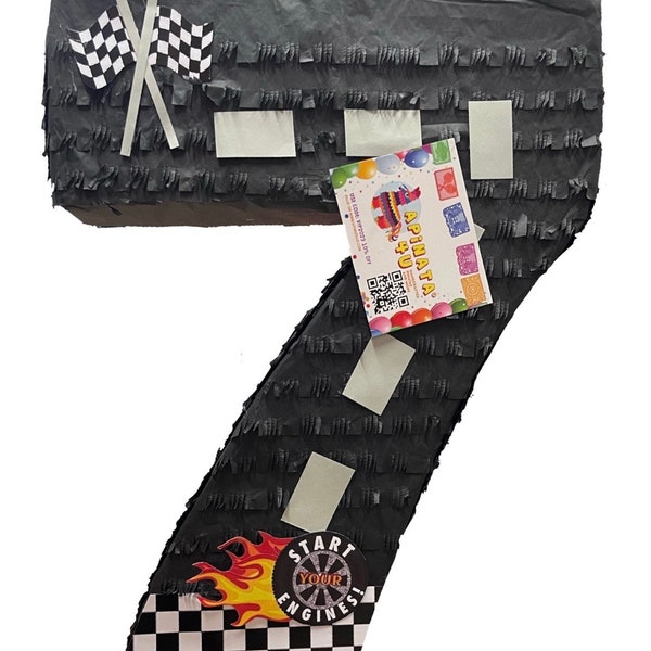 Sale! 20” Tall Number Seventh Pinata Seventh Birthday Race Car Party Supplies Rolling Dubs Too Fast Start Your Engines Racing Party