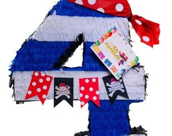 Number Four Pinata 20" Tall Pirate Theme/Nautical