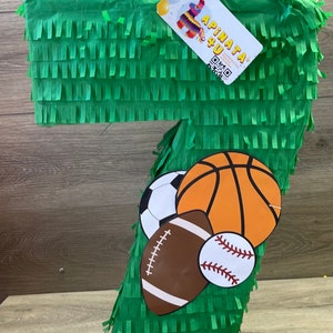 Sale! Ready To Ship! 20&#39;&#39; Tall Green Number Seven Pinata Sports Theme