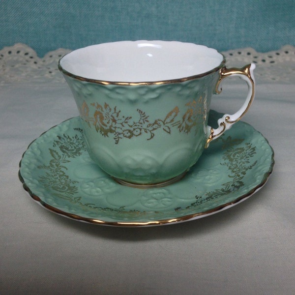 Vintage Aynsley Bone China English Pale Green Tea Cup