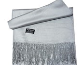 New Silky Feel Pashmina Scarf Wedding Shawl Bridesmaid Scarves Party Wear Day To Evening Occasions Beautiful Color Silver
