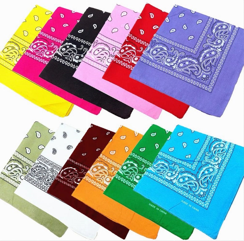 Paisley Bandana Head wear Hair Bands Scarf Neck Wrist Wrap Band Head tie Sale Face Cover and Stylish Face Mask image 1