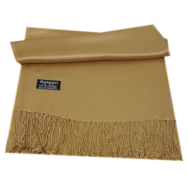 Dark Gold Pashmina Schal, Hochzeit Schal, Braut Stola, Reise. Büro, schön drapieren, Kostenlose Lieferung