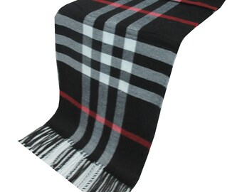 Kerst Sale Unisex Kasjmier Feel Sjaals Check Plaid Wrap Stole winter warme hals sjaal Bruin