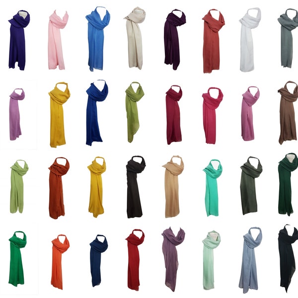 Mesdames New Plain Viscose Écharpe/Sarong/Hijab Choisie De Belles Couleurs Expédition Rapide