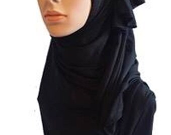 Jersey High Quality Beautiful Maxi Jersey Hijab Scarf Shawl Abaya (Black)