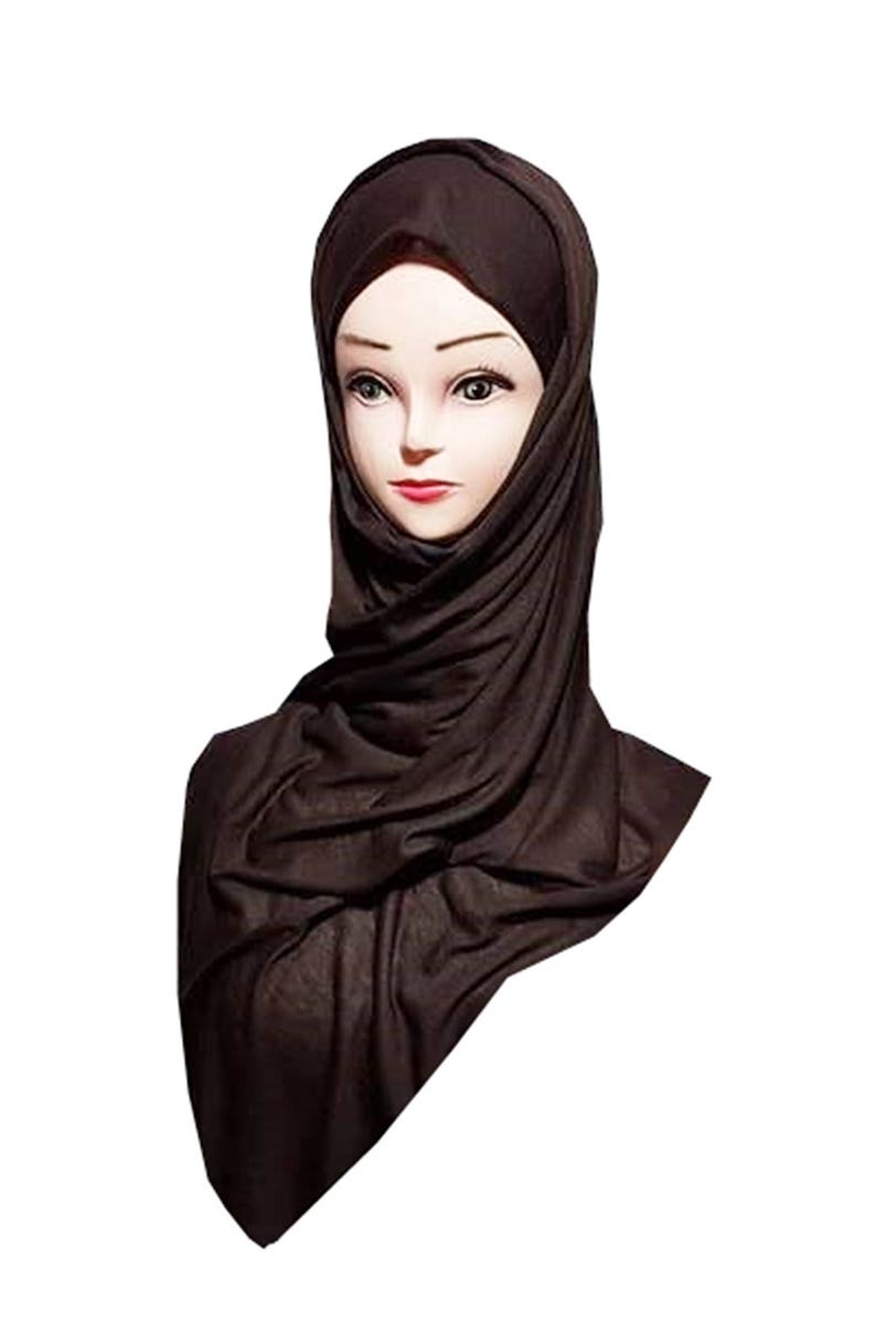 Jersey High Quality Beautiful Maxi Jersey Hijab Scarf Shawl Abaya Chocolate Brown image 1