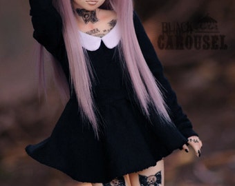 Wednesday Babydoll Dress - abjd bjd 1/4 1/3 SD13 msd Boy Girl Pastel Goth Grunge family Wednesday addams gothic autumn fall cute halloween