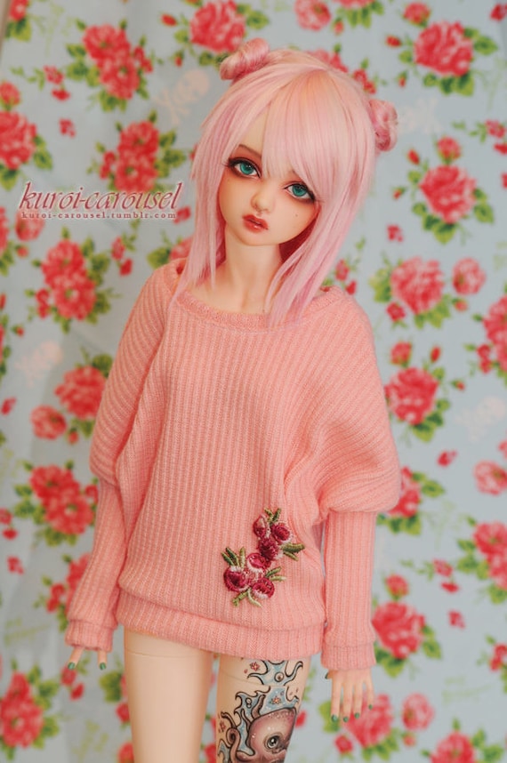Oversized Rose Lace Sweater - 9 colors - BJD 1/4 1/3 SD13 MSD Boy Girl Hipster Trend Trendy Fashion