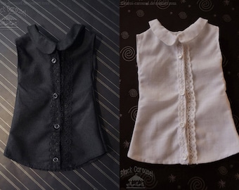 Sleeveless Blouse - 2 COLORS -  Peter Pan Collar - BJD 1/4 1/3 SD13 MSD Boy Girl