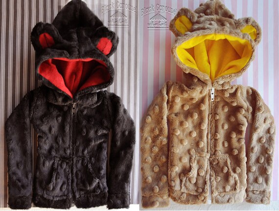 Soft Minky Bear Hoodie - Black Bear & Golden Bear BJD 1/4 1/3 SD13 Boy Girl msd mnf abjd bjd Asian Balljointed Minifee mnf iplehouse jid