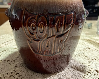 Mccoy Yellow Pottery Cookie Jar Smiley Face Have A Happy Day
