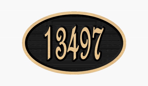Personalized Oval Address Marker with Raised Numbers Cut to Order