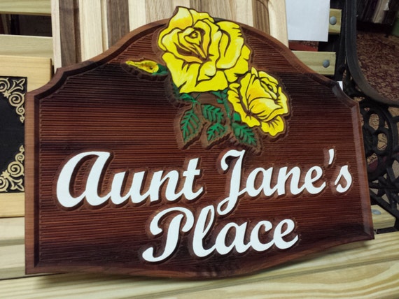 My Roses - Represents the Ones You Love - Hand Painted with Care Carved Wood Original Design Made in USA Country Farmhouse or Home