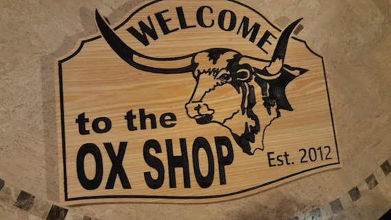 Personalized Longhorn Sign/Plaque Carved wood Hand painted Customized Made in USA for Country Farmhouse or Ranch Rustic Style